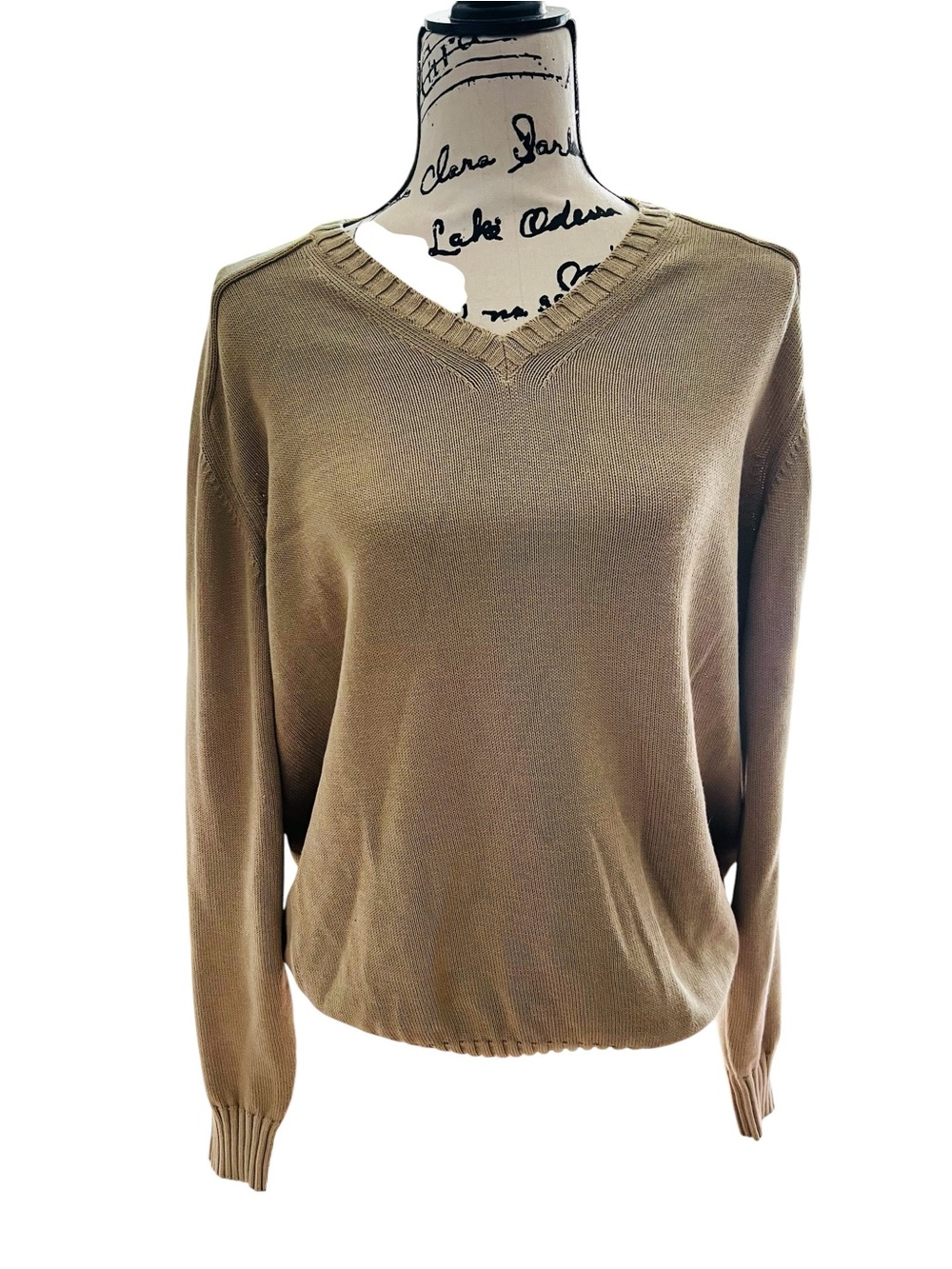 Men’s Gran Sasso V-Neck Sweater in Camel